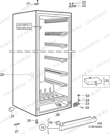 Взрыв-схема холодильника Elektro Helios FG2908 - Схема узла C10 Cabinet